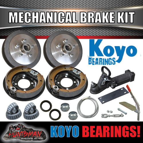 9" Trailer Mechanical Drum Brake + Coupling & Fitting Kit. koyo Bearings.