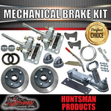 10" Trailer Mechanical Disc Brake & Coupling Kit Caravan. Natural S.G Cast Discs