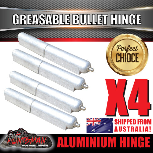 x4 200mm x 23mm Aluminium Greasable Bullet Hinges