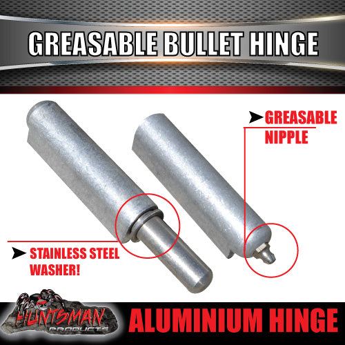 x6 200mm x 23mm Aluminium Greasable Bullet Hinge
