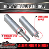 x8 200mm x 23mm Aluminium Greasable Bullet Hinge