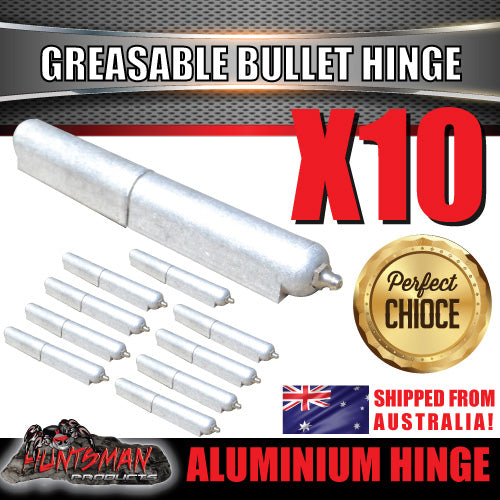 x10 200mm x 23mm Aluminium Greasable Bullet Hinges