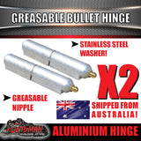 x2 80mm x 13mm Aluminium Greasable Bullet Hinge