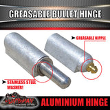 x4 100mm x 16mm Aluminium Greasable Bullet Hinges