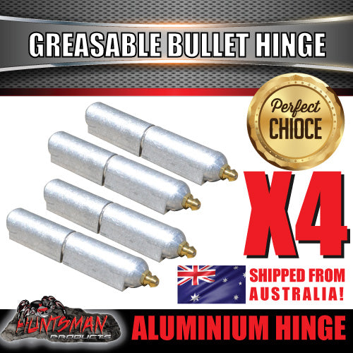 x4 100mm x 16mm Aluminium Greasable Bullet Hinges