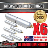 x6 100mm x 16mm Aluminium Greasable Bullet Hinges