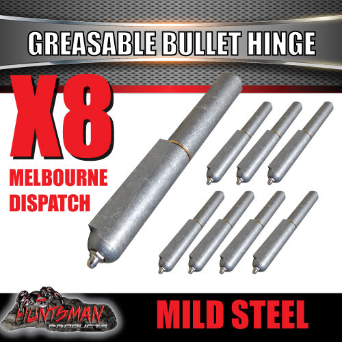 x8 Steel Greasable Bullet Hinge Steel Pin & Brass Washer 200mm x 23mm