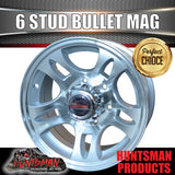 15x6 Caravan Trailer 6 Stud Bullet Alloy Mag Wheel Rim. 6/139.7 PCD