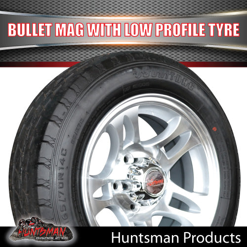 Low Profile Ford Caravan Trailer Bullet Alloy Wheel & 175/65R14C Tyre. 175 65 14