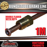 1x TRAILER BUNDY TUBE HYDRAULIC BRAKE LINE & NUTS 1 METRE. DOUBLE FLARED