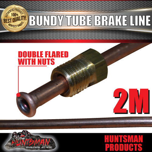 1x TRAILER BUNDY TUBE HYDRAULIC BRAKE LINE & NUTS 2 METRES. DOUBLE FLARED