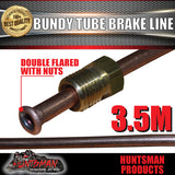 1x TRAILER BUNDY TUBE HYDRAULIC BRAKE LINE & NUTS 3.5 METRES. DOUBLE FLARED