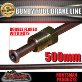1x TRAILER BUNDY TUBE HYDRAULIC BRAKE LINE AND NUTS 500MM. DOUBLE FLARED