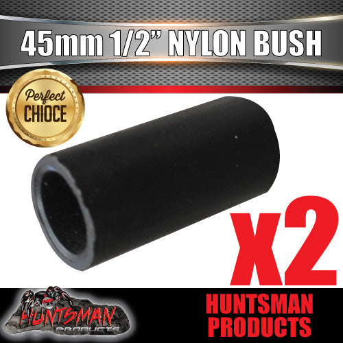 X2 nylon spring bushes 45mm x 1/2" 13mm hole for trailer suspension