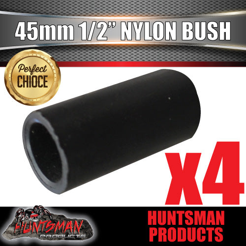 X4 nylon spring bushes 45mm x 1/2" 13mm hole for trailer suspension