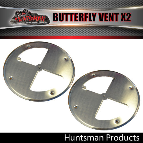 x2 Aluminium Butterfly Vents 197mm diameter