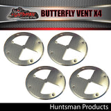 x4 Aluminium Butterfly Vents 197mm diameter