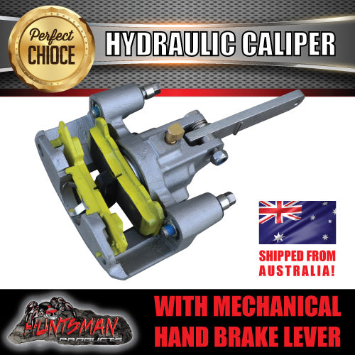 Pair Hydraulic Disc Brake Calipers with mechanical park brake levers.