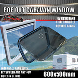 600mm x 500mm Caravan, Horse Float, Motorhome Push Out Window