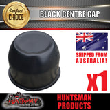 BLACK WHEEL CENTRE CAP- 75MM.  SUIT HT STEEL WHEELS