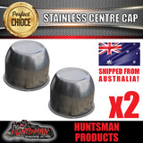 2X STAINLESS STEEL WHEEL CENTRE CAP- 74MM