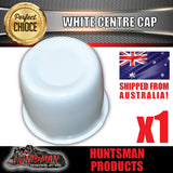 WHITE WHEEL CENTRE CAP- 83MM-86MM WHEEL CENTRES