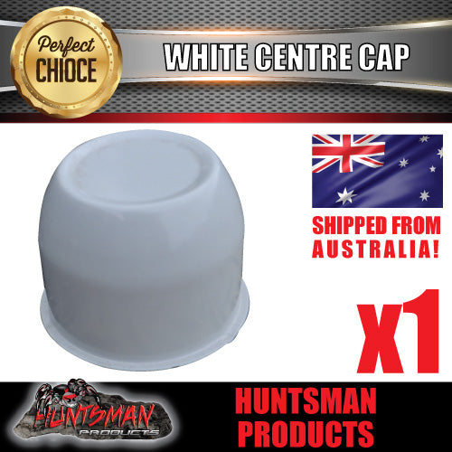 WHITE WHEEL CENTRE CAP- 74MM