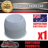 WHITE WHEEL CENTRE CAP- 74MM