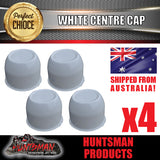 4X WHITE WHEEL CENTRE CAP- 74MM