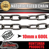 2X 10mm x 600mm trailer caravan rated safety chain natural finish. 4177-35 Stamped