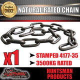 1x 13mm x 600mm trailer caravan rated safety chain natural finish 3500kg.  4177-35 Stamped