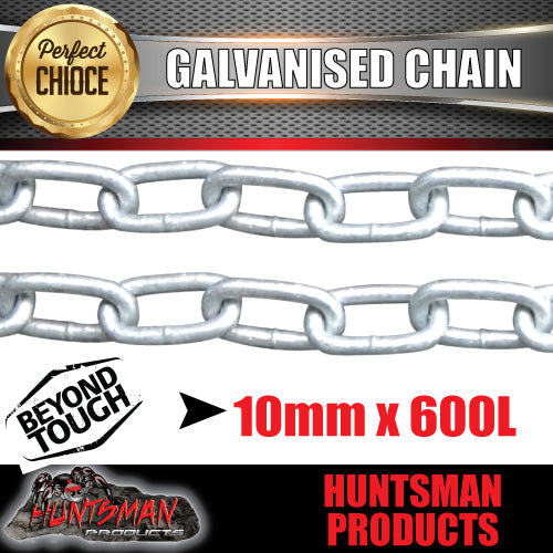 10mm trailer caravan rated safety chain galvanised finish. 4177-35 Stamped