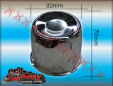 4X STAINLESS STEEL WHEEL CENTRE CAP- 83MM