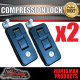 x2 Large Black Compression Locks Push Latch for Tool Box, Camper Tradesman Trailer