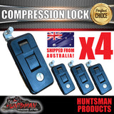 x4 Small Black Compression Locks, Push Latch for Tool Box, Camper Tradesman Trailer