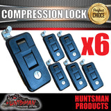 x6 Large Black Compression Locks, Push Latch for Tool Box, Camper Tradesman Trailer