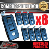x8 Small Black Compression Locks Push Latch for Tool Box, Camper Tradesman Trailer