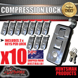 X10 Large Chrome Compression Locks for Tool Box, Camper Tradesman Trailer