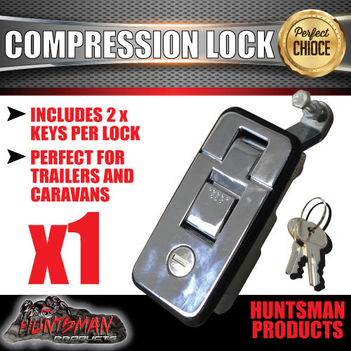 Large Chrome Compression Lock for Tool Box, Camper Tradesman Trailer