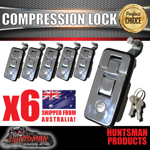 X6 Small Chrome Compression Locks for Tool Box, Camper Tradesman Trailer