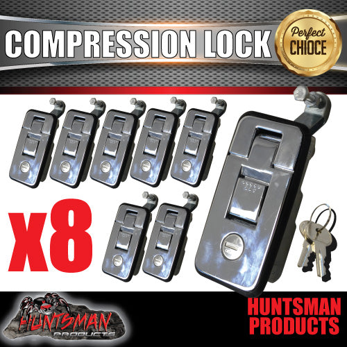 X8 Small Chrome Compression Locks for Tool Box, Camper Tradesman Trailer
