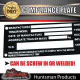 x1 Trailer Caravan Vin Aluminium Compliance plate