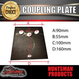 x1 6mm Thick 2/3/4 Hole Weld on Coupling Plate Suits 2 and 3 Hole Trailer Couplings