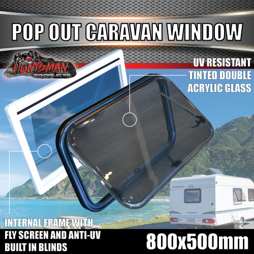 800mm x 500mm Caravan, Horse Float, Motorhome Push Out Window