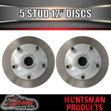 x2 12" Galvanised 5 Stud Trailer Discs 5/150 PCD. S/L Bearings & Marine Seals