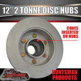x2 12" Dacromet 2000kg 6 Stud Trailer Discs 6/139.7 & Bearing Kits. Alko Style Marine Seals