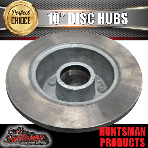 10" HT TRAILER GALVANISED DISC HUBS.  X 2 WITH LM HOLDEN BEARINGS