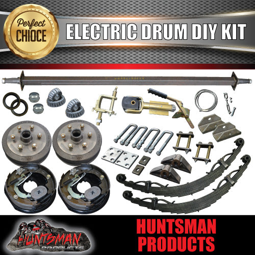 2500KG DIY Off Road Trailer Kit. Outback Springs, Electric Brakes. Poly Coupling