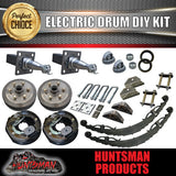 2500KG DIY Off Road Trailer Kit. Outback Springs, Electric Brakes. Stub Axles