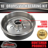 2X Trailer 10" Drums Suit 5 Stud Landcruiser. 5/150 PCD & L/M Bearings